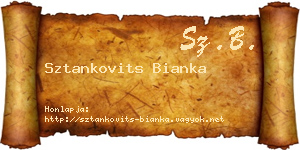 Sztankovits Bianka névjegykártya